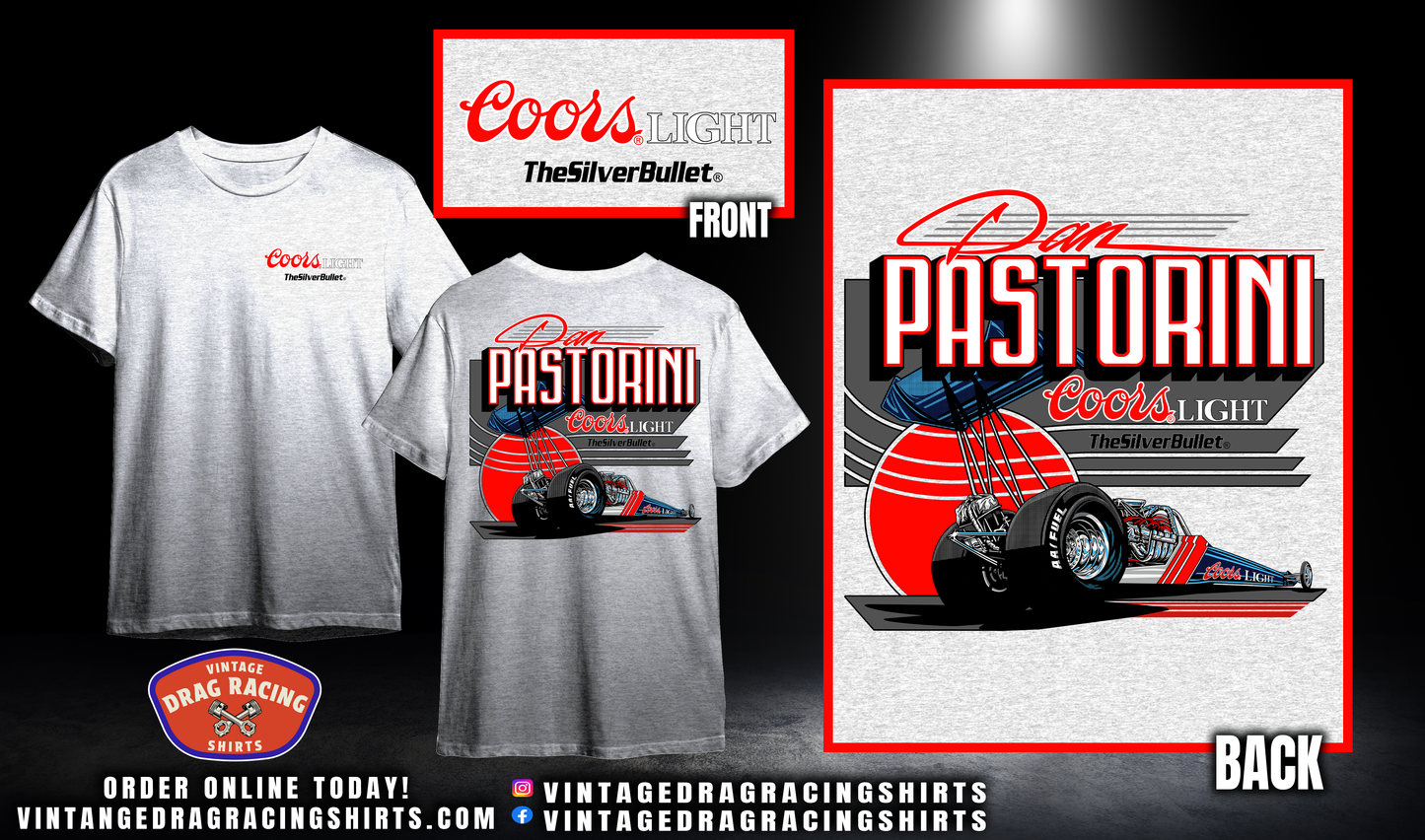 Dan Pastorini 1987 Coors Light Silver Bullet Top Fuel Shirt