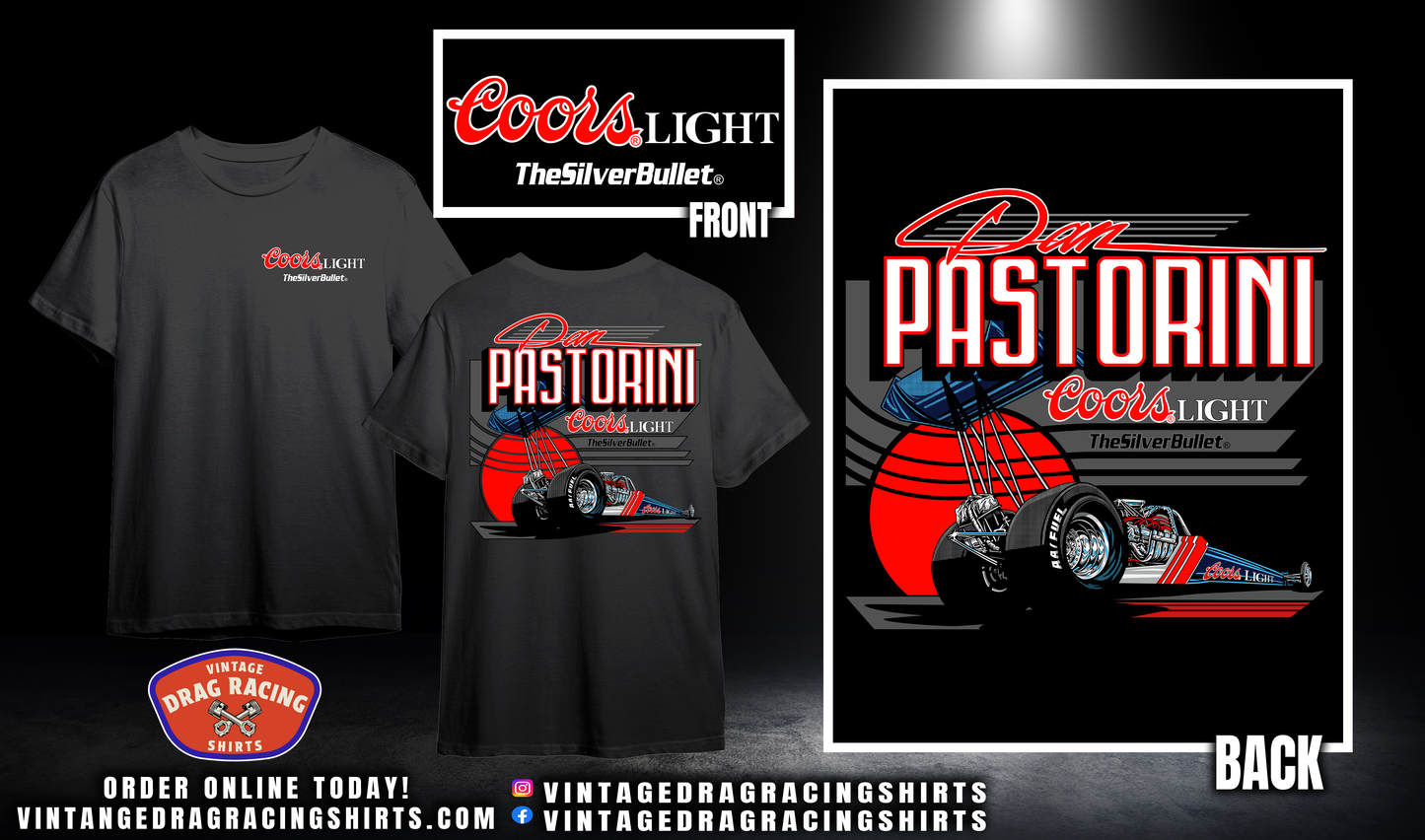 Dan Pastorini 1987 Coors Light Silver Bullet Top Fuel Shirt