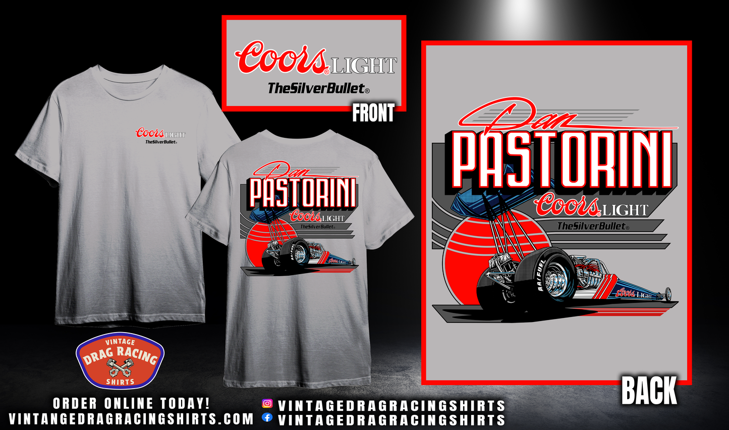 Dan Pastorini 1987 Coors Light Silver Bullet Top Fuel Shirt