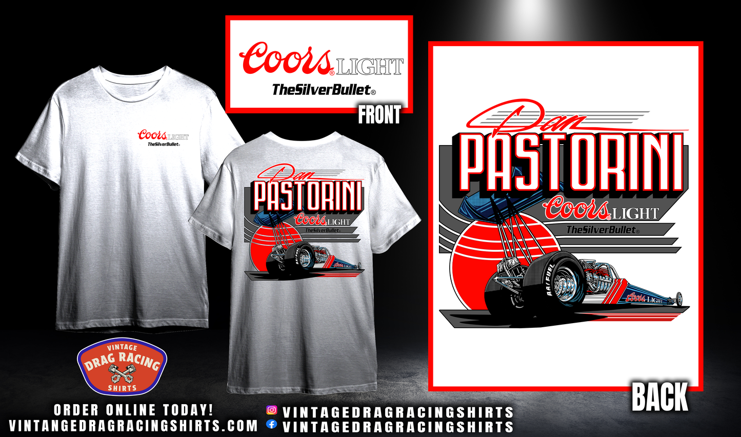 Dan Pastorini 1987 Coors Light Silver Bullet Top Fuel Shirt