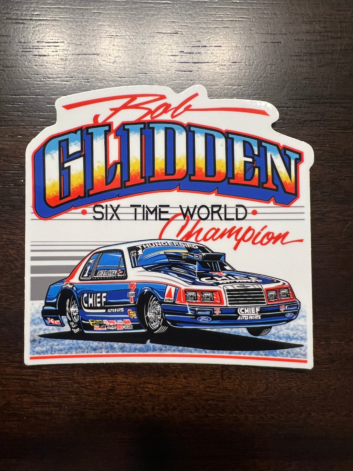 Bob Glidden 6-Time Champion Sticker