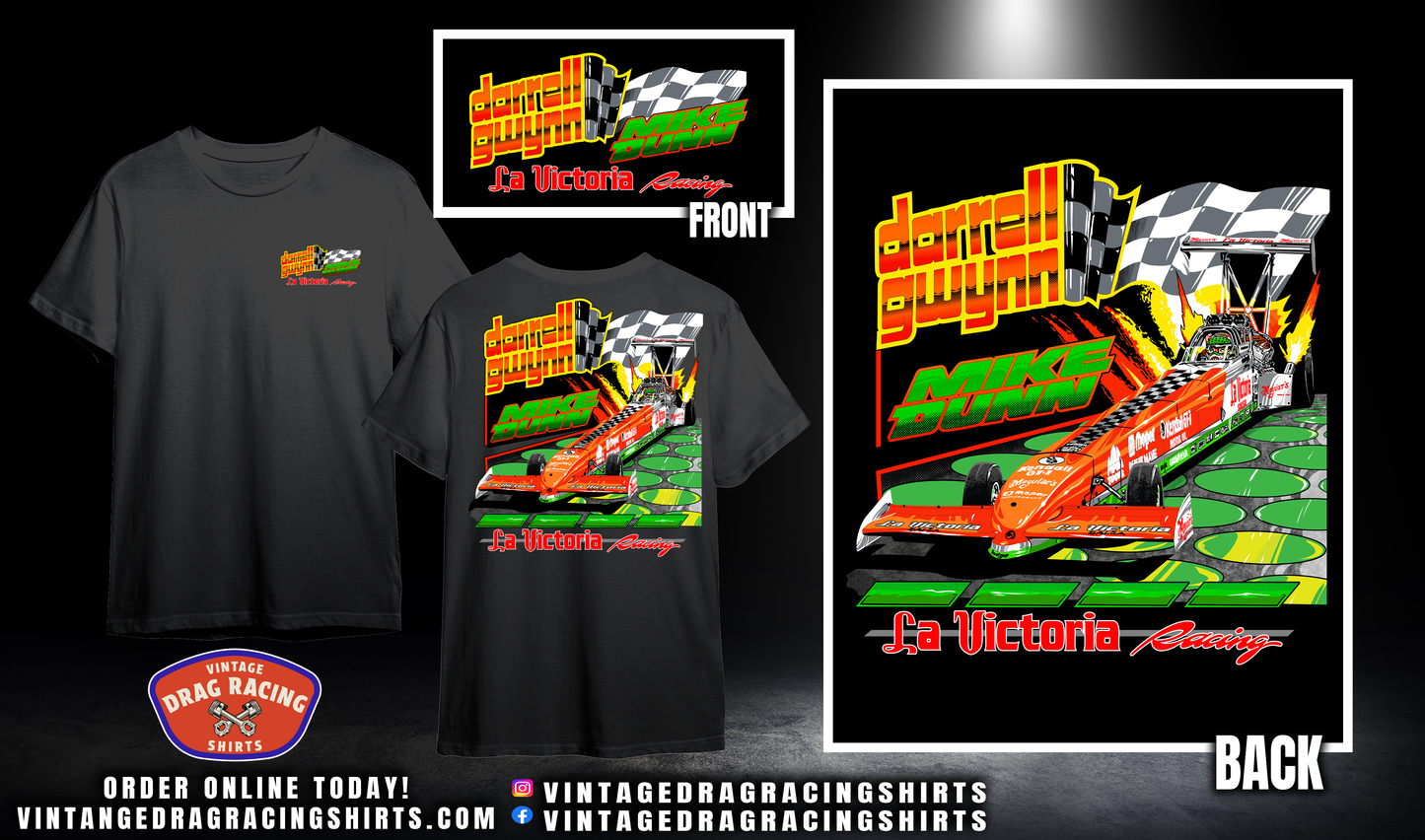 Darrell Gwynn/Mike Dunn 1993 La Victoria Salsa Top Fuel Shirt