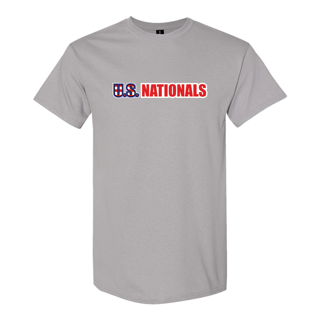 US Nationals Logo White Outline/Red